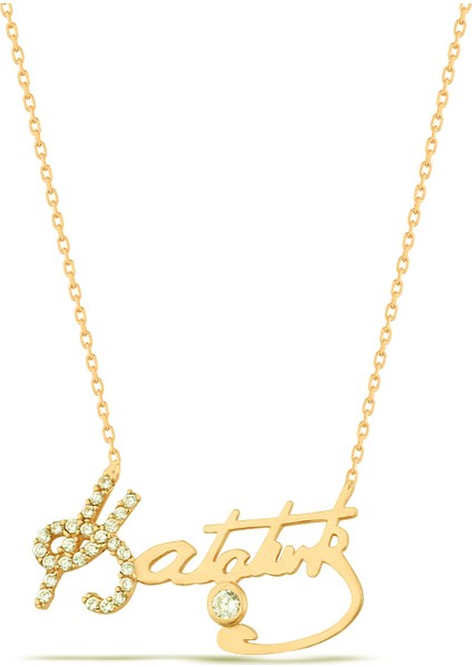 Kemal Atatürk Altın Kaplama 925 Ayar Gümüş Kolye