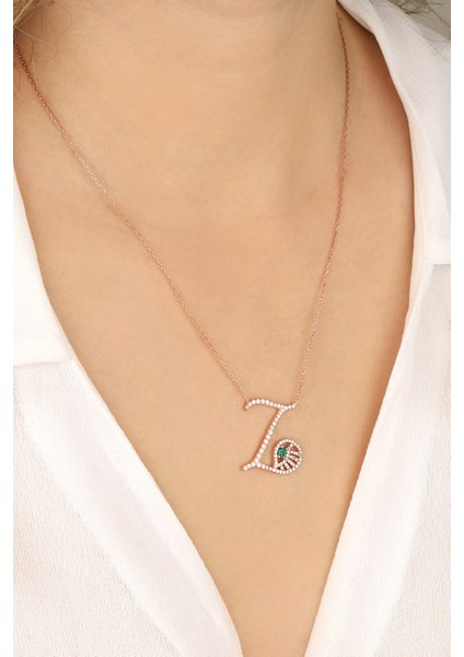 Zümrüt Gözlü Z Harf 925 Ayar Gümüş Kolye