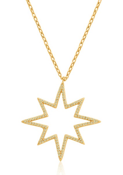 Yıldızın Büyüsü Altın Kaplama 925 Ayar Gümüş Kolye