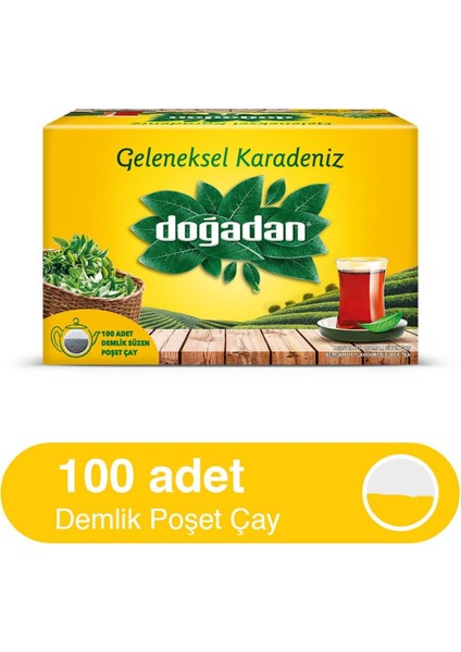 Geleneksel Karadeniz 100'LÜK Demlik Poşet Çay (320 Gr)