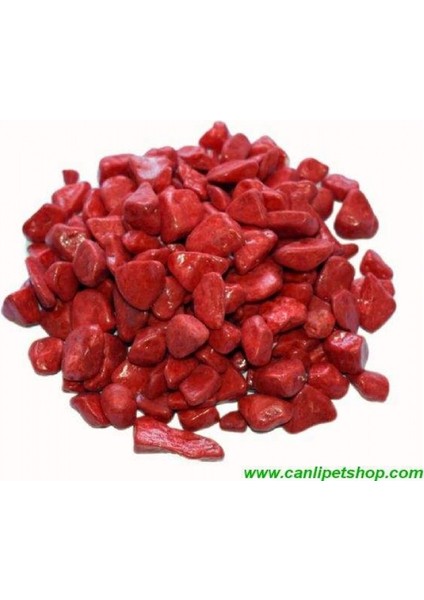 Akvaryum – Fanus – Teraryum Renkli Dekor Taşları (Kırmızı Renk) 8-10 mm 1 kg