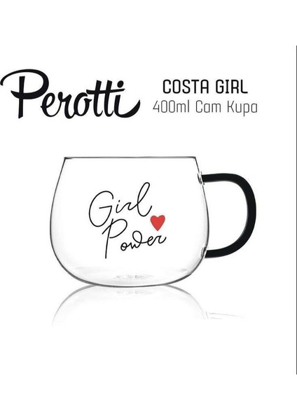 Aknur - Costa 400 ml Cam Kupa Bardak