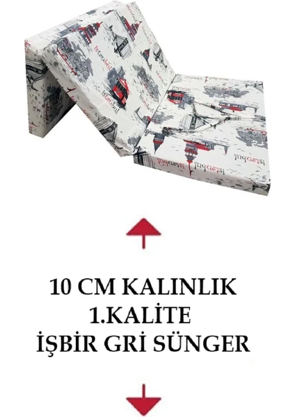 Vip Home Concept Katlanır Yer Yatağı (8 cm Kalın)Sünger Yatak 80X180 Istanbul 8 cm