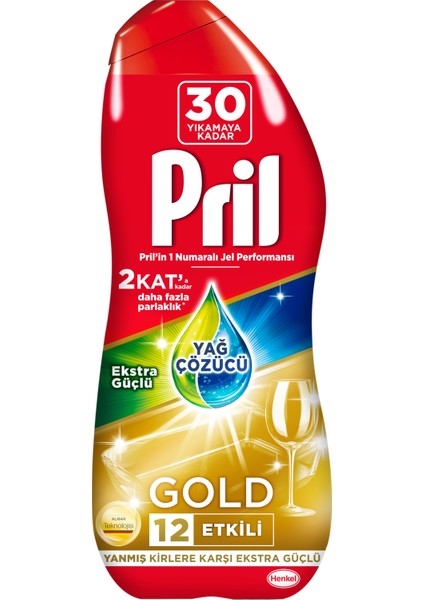 Gold Jel Yağ Çözücü 30 Yıkama Bulaşık Makinesi Deterjanı