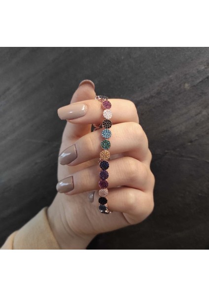 Renkli Suyolu Gümüş Bileklik