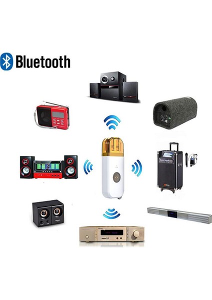 Stereo 3.5mm USB Bt 4.2 Ses Alıcı Çubuk Tek Tuşla Çağrı Cevaplama Fonksiyonu