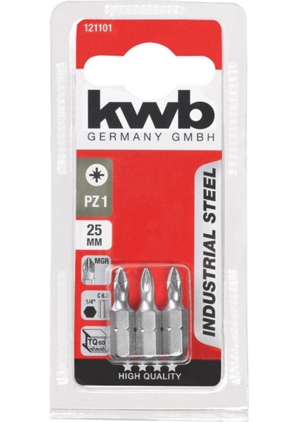 Bits Uç Seti 3 Parça Endüstriyel Pz 2 25 mm 49121102