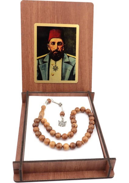 Ahşap Kutulu Osmanlı Padişahı 2. Abdulhamid Temalı Kuka Tesbih fiyatları