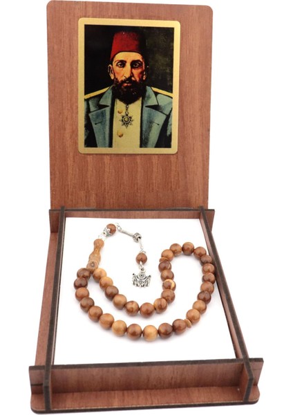Ahşap Kutulu Osmanlı Padişahı 2. Abdulhamid Temalı Kuka Tesbih modelleri
