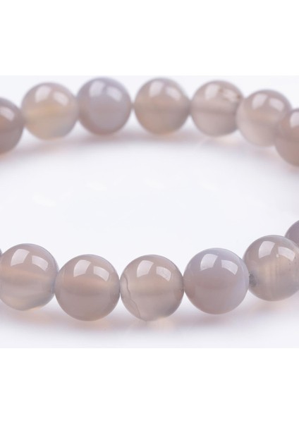 Gri Akik Doğal Taş Bileklik 8 mm Küre Kesim fiyatları