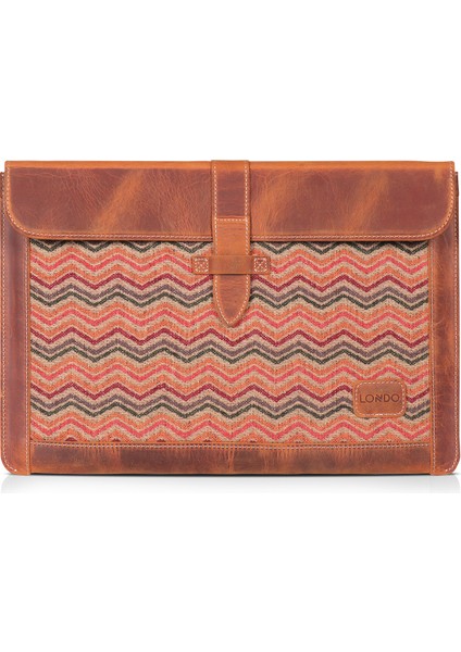 Hakiki Deri ve Dokuma Kumaş Macbook Pro 15-16 Inc - Camel