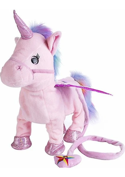 Jessieyou Mall Komik 35 cm Elektrikli Yürüyen Unicorn Peluş Oyuncak (Yurt Dışından)