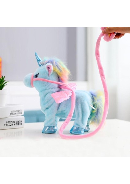 Jessieyou Mall Komik 35 cm Elektrikli Yürüyen Unicorn Peluş Oyuncak (Yurt Dışından)