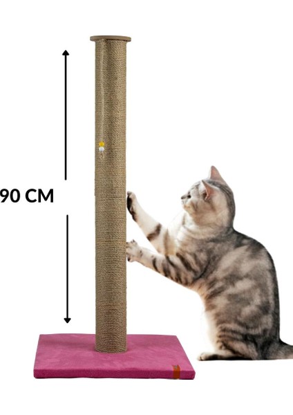 90 cm Catnipli Büyük Kedi Tırmalama Tahtası Pembe