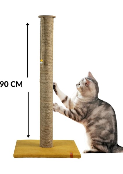 90 cm Catnipli Büyük Kedi Tırmalama Tahtası Minder Yüzey Sarı