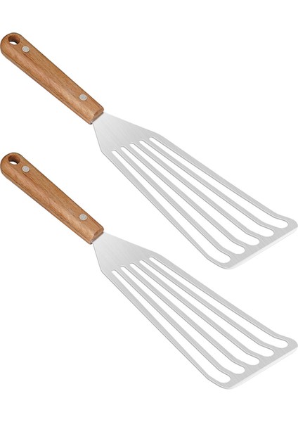 Ahşap Saplı Paslanmaz Çelik Spatula -Renkli (Yurt Dışından)