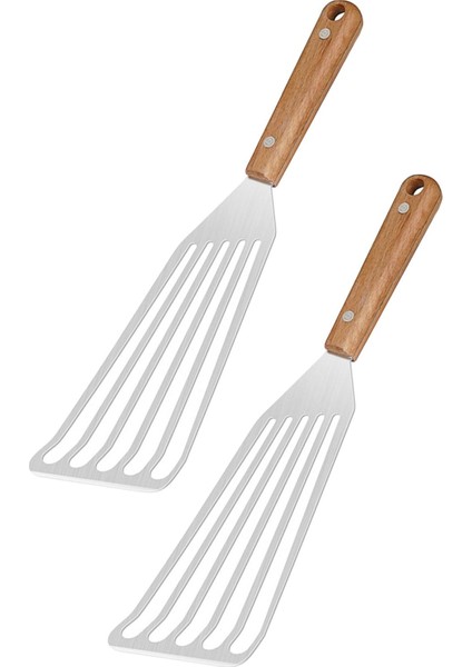 Ahşap Saplı Paslanmaz Çelik Spatula -Renkli (Yurt Dışından)