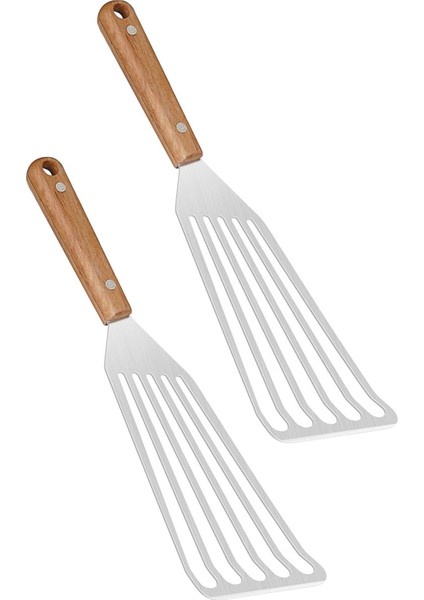 Ahşap Saplı Paslanmaz Çelik Spatula -Renkli (Yurt Dışından)