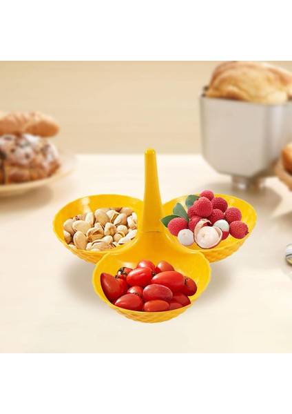 Meyve Tabağı Çok Katmanlı Ekran Snack Saklama Kutusu Kek Oturma Odası Için Standı Limon Sarı (Yurt Dışından) fiyatları