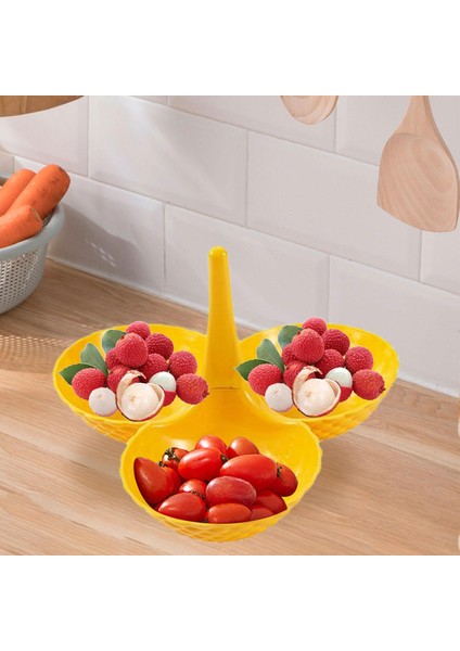 Meyve Tabağı Çok Katmanlı Ekran Snack Saklama Kutusu Kek Oturma Odası Için Standı Limon Sarı (Yurt Dışından) modelleri