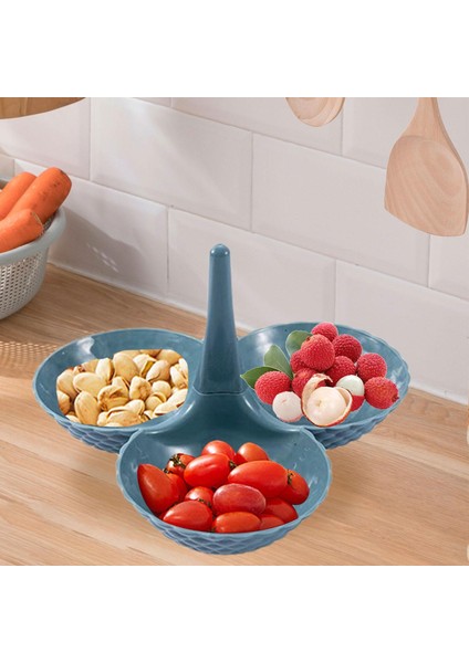 Meyve Tabağı Çok Katmanlı Ekran Snack Saklama Kutusu Kek Oturma Odası Mavi Gri Için Standı (Yurt Dışından) modelleri