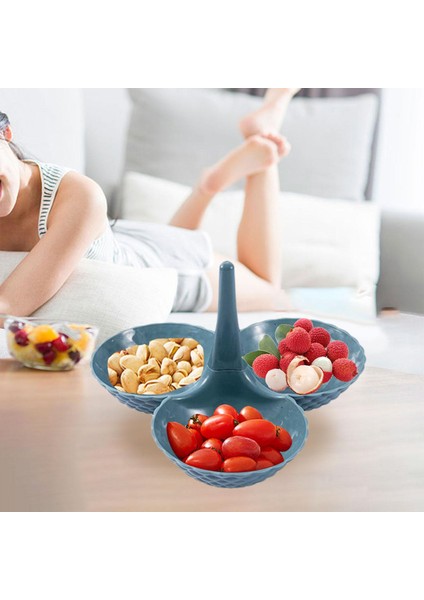 Meyve Tabağı Çok Katmanlı Ekran Snack Saklama Kutusu Kek Oturma Odası Mavi Gri Için Standı (Yurt Dışından) fırsatları