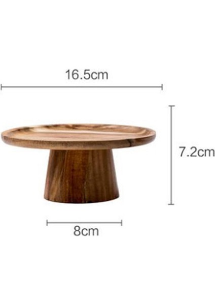 Kauçuk Ahşap Servis Tepsi Kek Standı Ekran Standı Mutfak Için Tatlı Tabağı Standı 16.5x7.2 cm (Yurt Dışından)