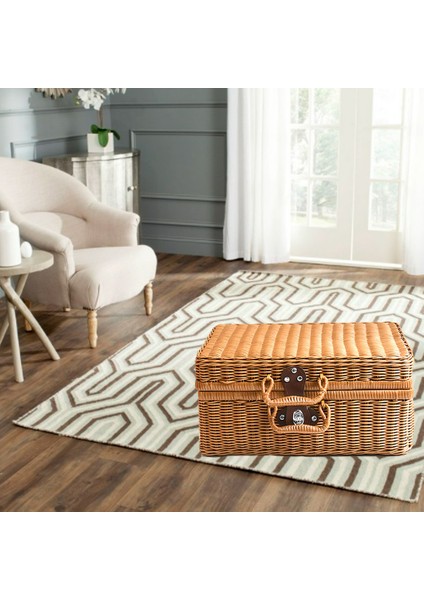 Dokuma Hasır Bavul Taşınabilir Rattan Saklama Kılıfı Haki 30X20X12 cm Için (Yurt Dışından) indirimleri
