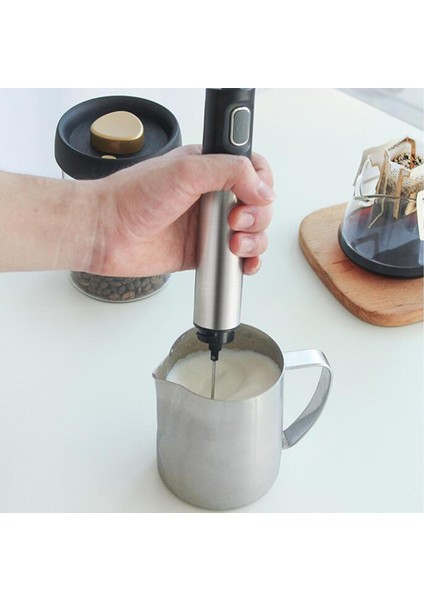 Frappe Latte Sarı Için El Süt Froother Pil Kumandalı Süt Vapur Köpük (Yurt Dışından)