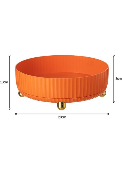 Yuvarlak 360 Dönen Depolama Tepsisi - Turuncu (Yurt Dışından)