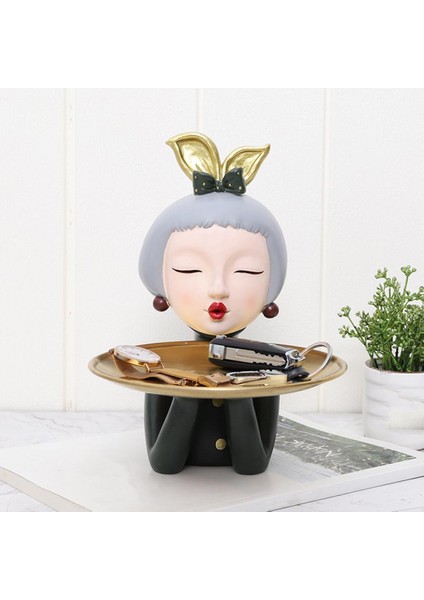 Retro Tarzı Modern Kız Heykel Cam Plaka Ev Süs Dekor Için Pembe (Yurt Dışından) fiyatları