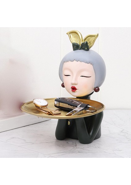 Retro Tarzı Modern Kız Heykel Cam Plaka Ev Süs Dekor Için Pembe (Yurt Dışından) modelleri