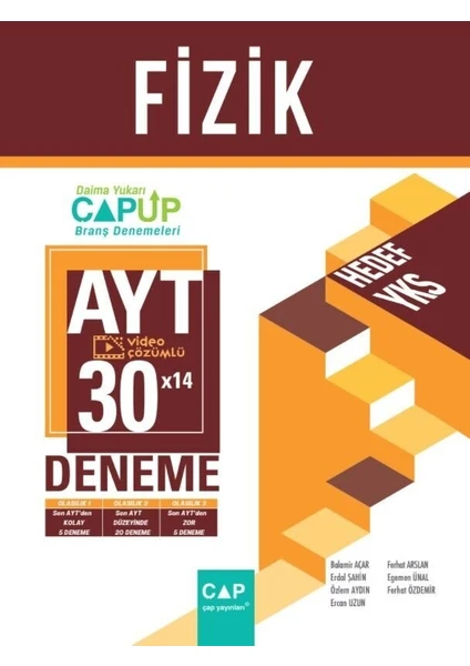 Çap Yayınları AYT Fizik 30 x 14 Up Deneme