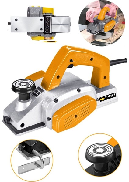 Power Tools Japon Pro 4000 Watt Bakir Sargılı Metal Şanzuman Çift Bıçakli Planya Rende Makinesi