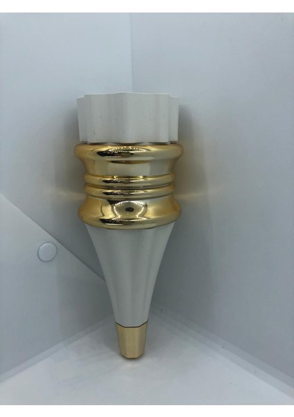 Dekorati̇f, 20 cm Beyaz-Gold Plasti̇k Koltuk,mobi̇lya Ayaği (4 Adet)