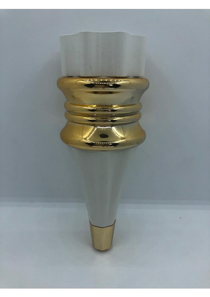 Dekorati̇f, 20 cm Beyaz-Gold Plasti̇k Koltuk,mobi̇lya Ayaği (4 Adet)