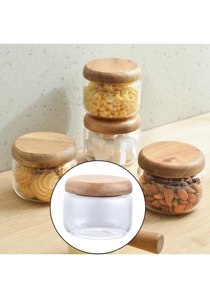 Ahşap Kapakları ile Küçük Cam Depolama Kavanozları 300 ml Fasulye Mühürlü Gıda Çayı Için (Yurt Dışından) modelleri