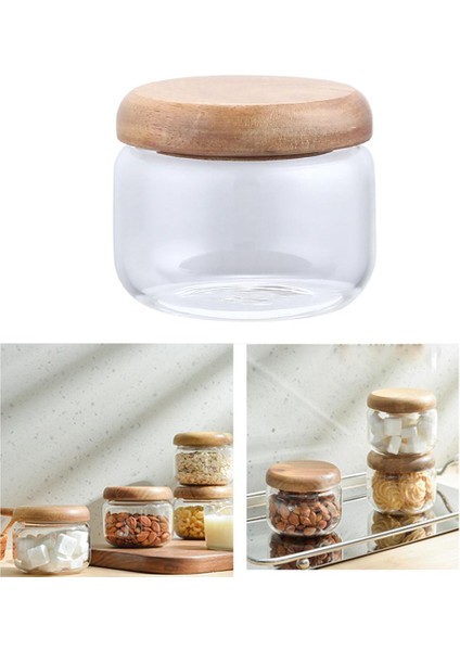Ahşap Kapakları ile Küçük Cam Depolama Kavanozları 300 ml Fasulye Mühürlü Gıda Çayı Için (Yurt Dışından) fırsatları
