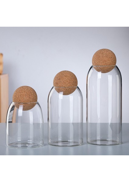 3 Adet Şeffaf Depolama Kavanozları Ahşap Kapaklı Tahıl Fasulyesi Kapalı Teneke Kutu ile Kavanozlar (Yurt Dışından) modelleri