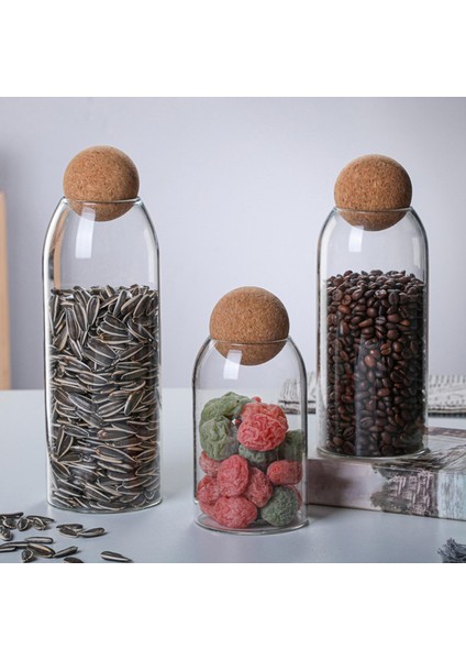 3 Adet Şeffaf Depolama Kavanozları Ahşap Kapaklı Tahıl Fasulyesi Kapalı Teneke Kutu ile Kavanozlar (Yurt Dışından) indirimleri