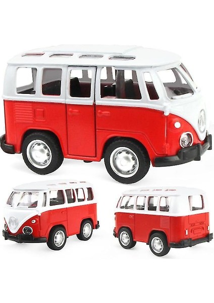 Mini Geri Kayan Alaşımlı Otobüs ve Okul Otobüsü Modeli (Kırmızı) (Yurt Dışından)