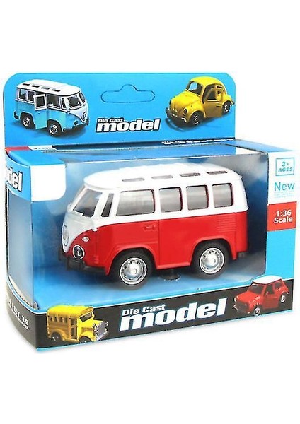 Mini Geri Kayan Alaşımlı Otobüs ve Okul Otobüsü Modeli (Kırmızı) (Yurt Dışından)