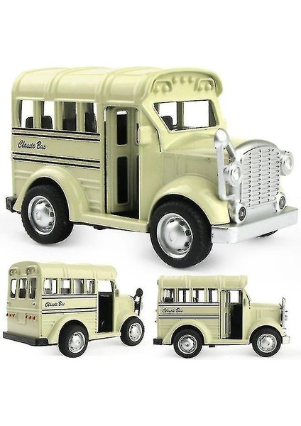 Mini Geri Çekin Kayar Alaşımlı Otobüs ve Okul Otobüs Modeli AZ20196 (Yurt Dışından)