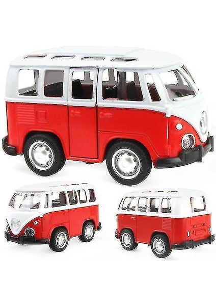 Mini Geri Kayan Alaşımlı Otobüs ve Okul Otobüsü Modeli (Kırmızı) (Yurt Dışından)