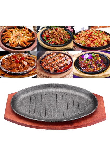 Biftek Sizzle Plate Restoran Tedarik 8 "/ 10" / 12 "ızgara Biftek Etler Için 12 Inç