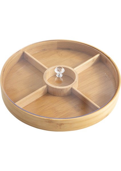 Doğal Bambu Yuvarlak Servis Tepsisi 30X30X4CM(Yurt Dışından)