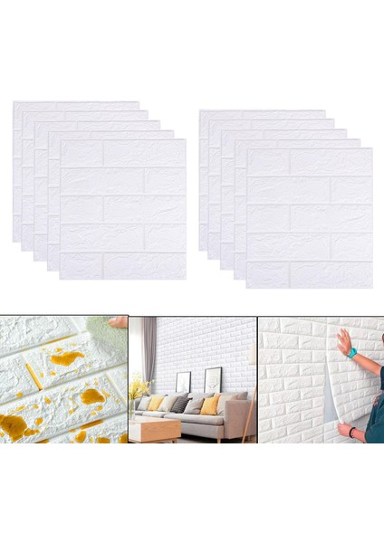 10 Adet Kendinden Yapışkanlı Kiremit Tuğla Duvar Sticker Duvar Kağıdı Duvar Paneli Mutfak Için