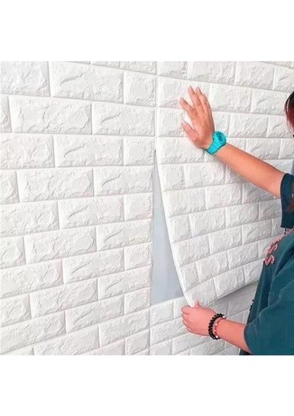 10 Adet Kendinden Yapışkanlı Kiremit Tuğla Duvar Sticker Duvar Kağıdı Duvar Paneli Mutfak Için
