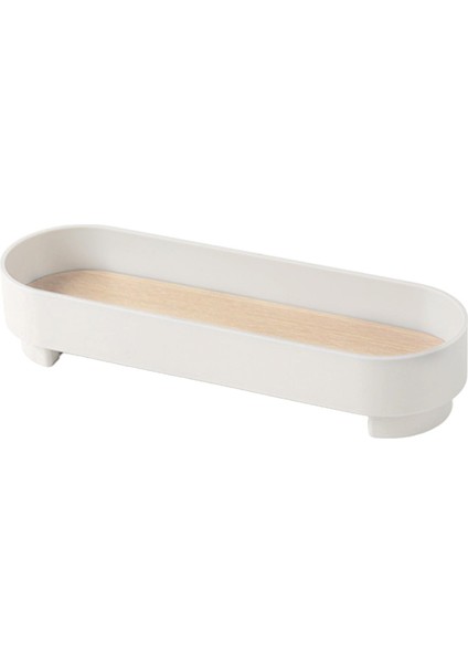 Modern Depolama Tepsisi Organizatör Servis Tepsisi Dekoratif Tepsi Mutfak Yuvarlak Köşe Beyaz