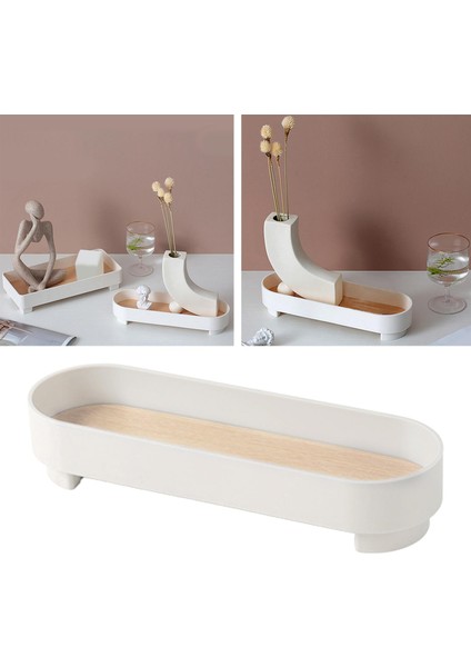 Modern Depolama Tepsisi Organizatör Servis Tepsisi Dekoratif Tepsi Mutfak Yuvarlak Köşe Beyaz fiyatları